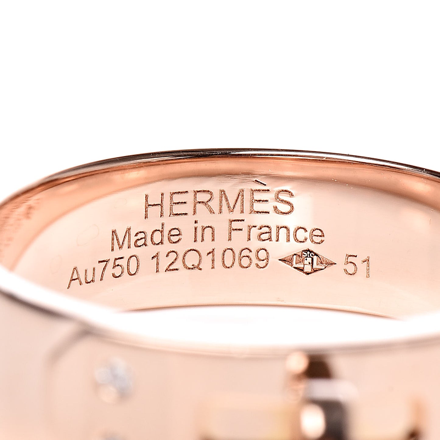 18K Rose Gold Diamond PM Kelly Ring 51 5.75