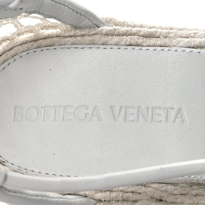 Bottega Veneta Mesh Lambskin Sporty Web Stretch Ankle Tie Espadrilles 37 Optic White 7 of 10