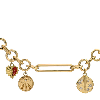 Foundrae 18K Yellow Gold Diamond Enamel 3-Charm Medium Mixed Oversized Clip Bracelet 4 of 4