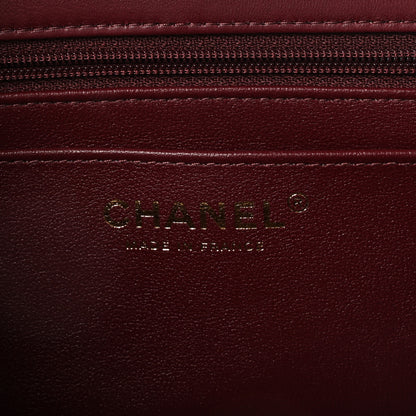Chanel Lambskin Quilted Top Handle East West Flap Dark Burgundy 6 of 11