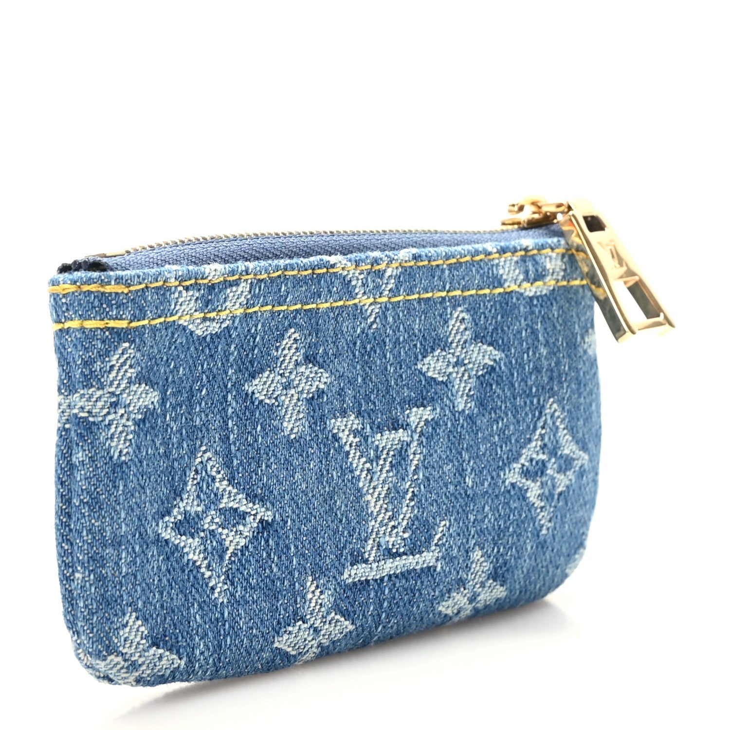 Louis Vuitton Monogram Denim Key Pouch Denim Blue 3 of 7
