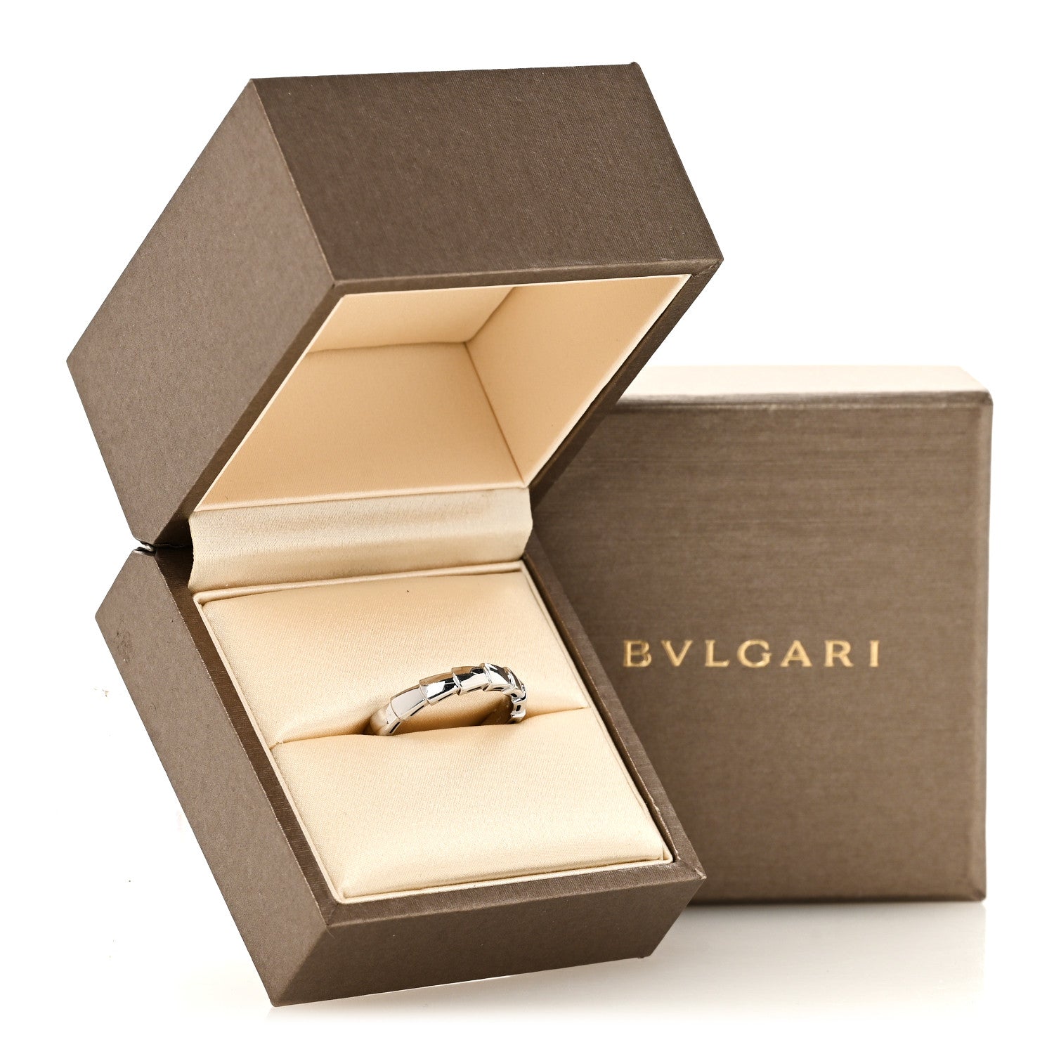 Bulgari 18K White Gold Serpenti Viper Band Ring 57 8 7 of 7