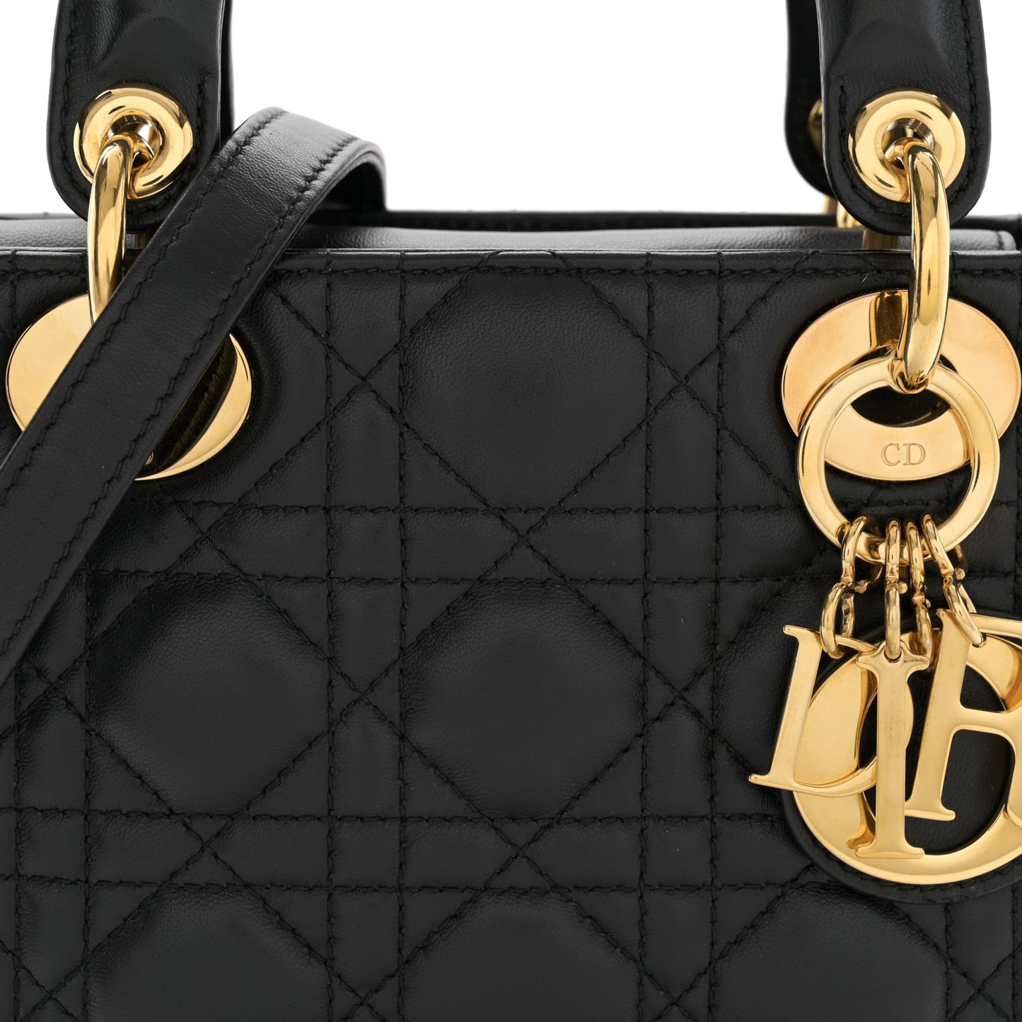 Lambskin Cannage Mini Lady Dior Black
