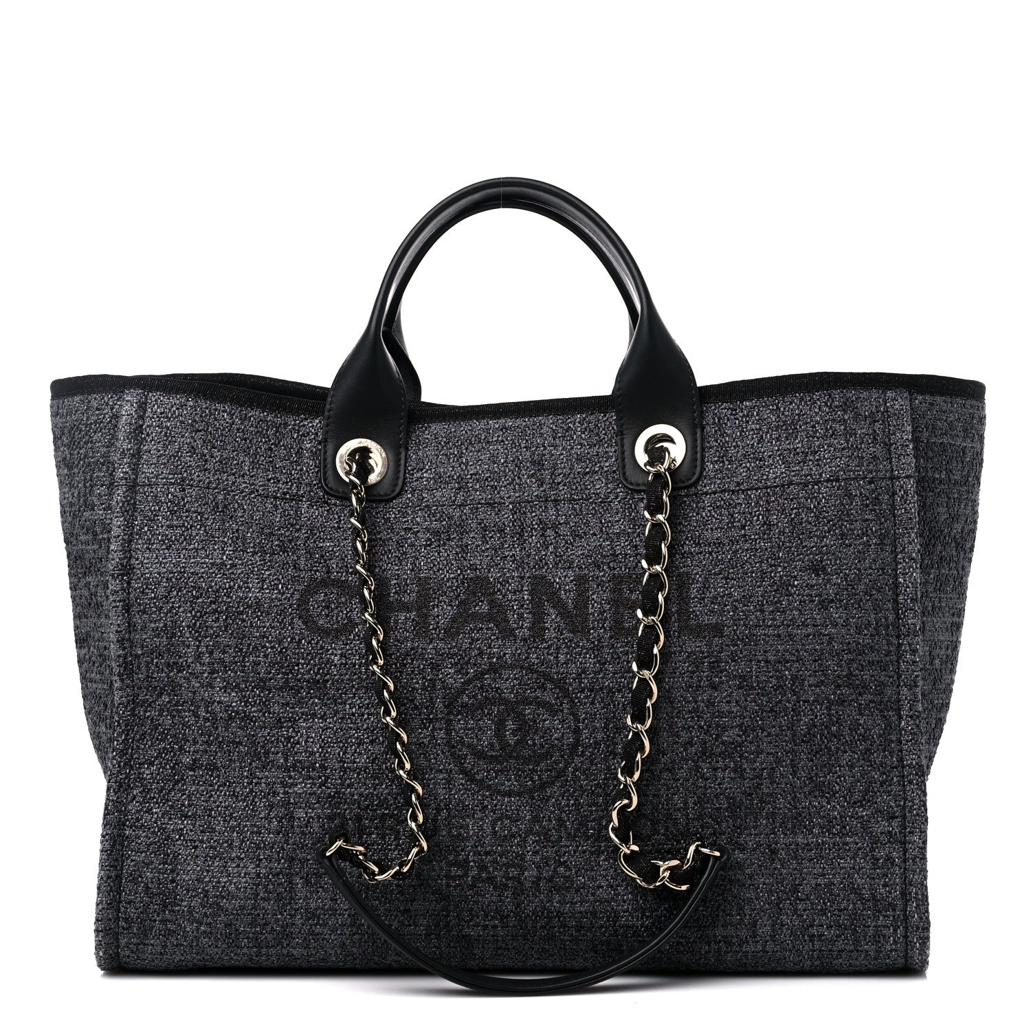 Chanel Lurex Boucle Medium Deauville Tote Black 1 of 9