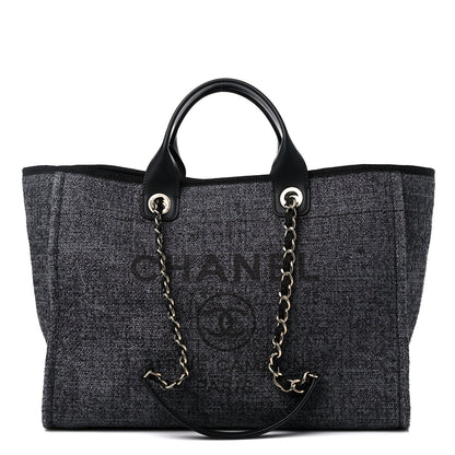 Chanel Lurex Boucle Medium Deauville Tote Black 1 of 9