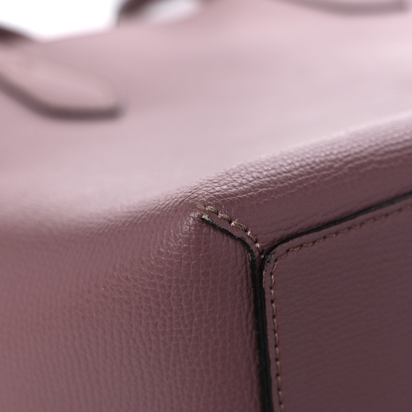 Grainy Calfskin Haymarket Check Medium Reversible Tote Dusty Pink