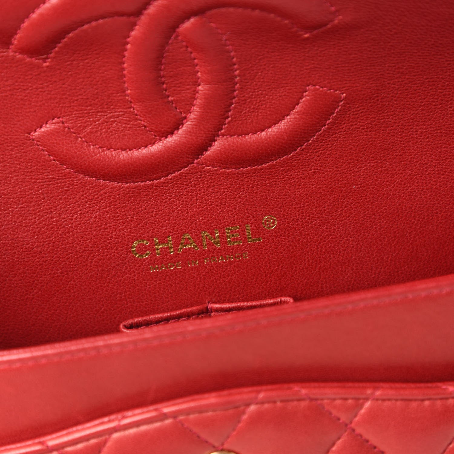 Chanel Lambskin Quilted Medium Double Flap Red 9 of 12