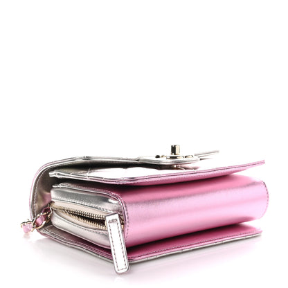 Chanel Metallic Lambskin Like A Wallet Flap Golden Pink 4 of 13