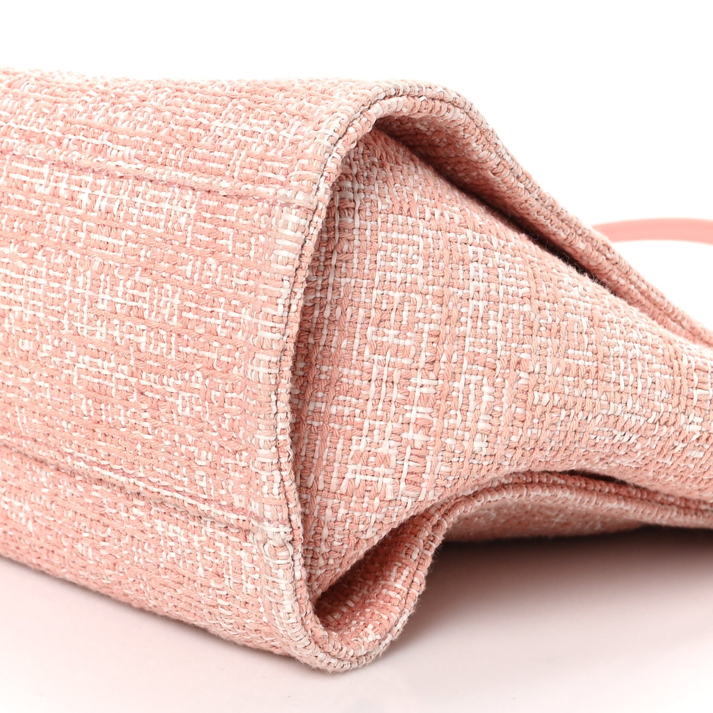 Straw Lurex Small Deauville Tote Pink