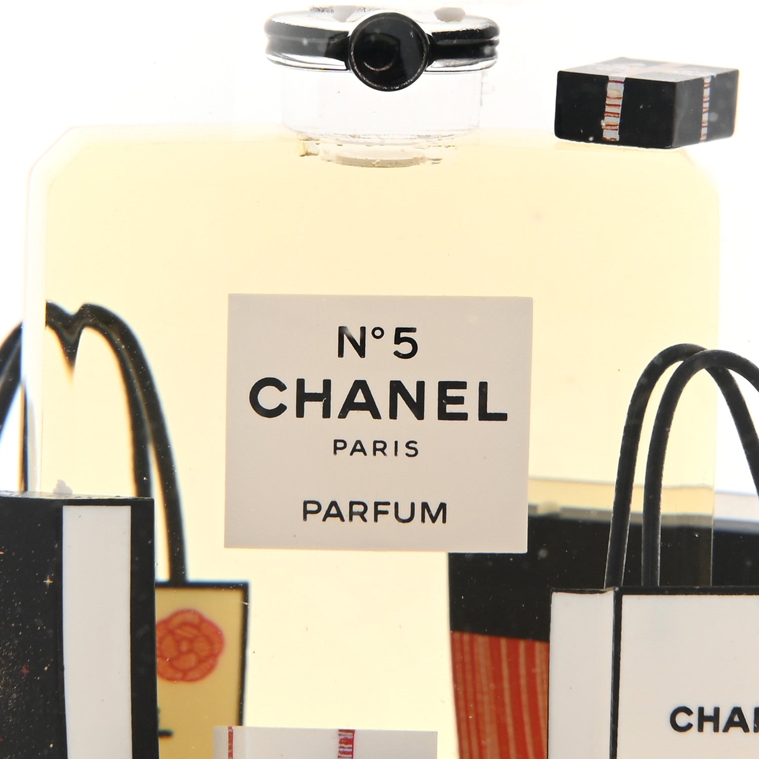 Chanel Glass N°5 Perfume Bottle Snow Globe Gold 5 of 8