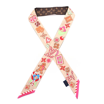 Louis Vuitton Silk Monogram 2024 Christmas Animation Vivienne BB Bandeau Brown 1 of 3
