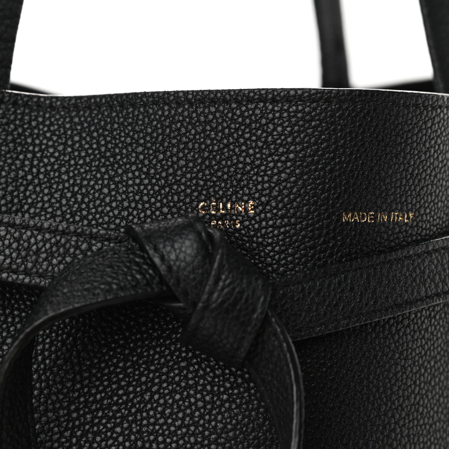Celine Soft Grained Calfskin Medium Belt Cabas Phantom Black 9 of 10