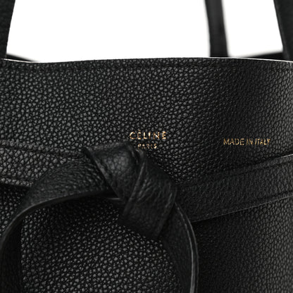 Celine Soft Grained Calfskin Medium Belt Cabas Phantom Black 9 of 10