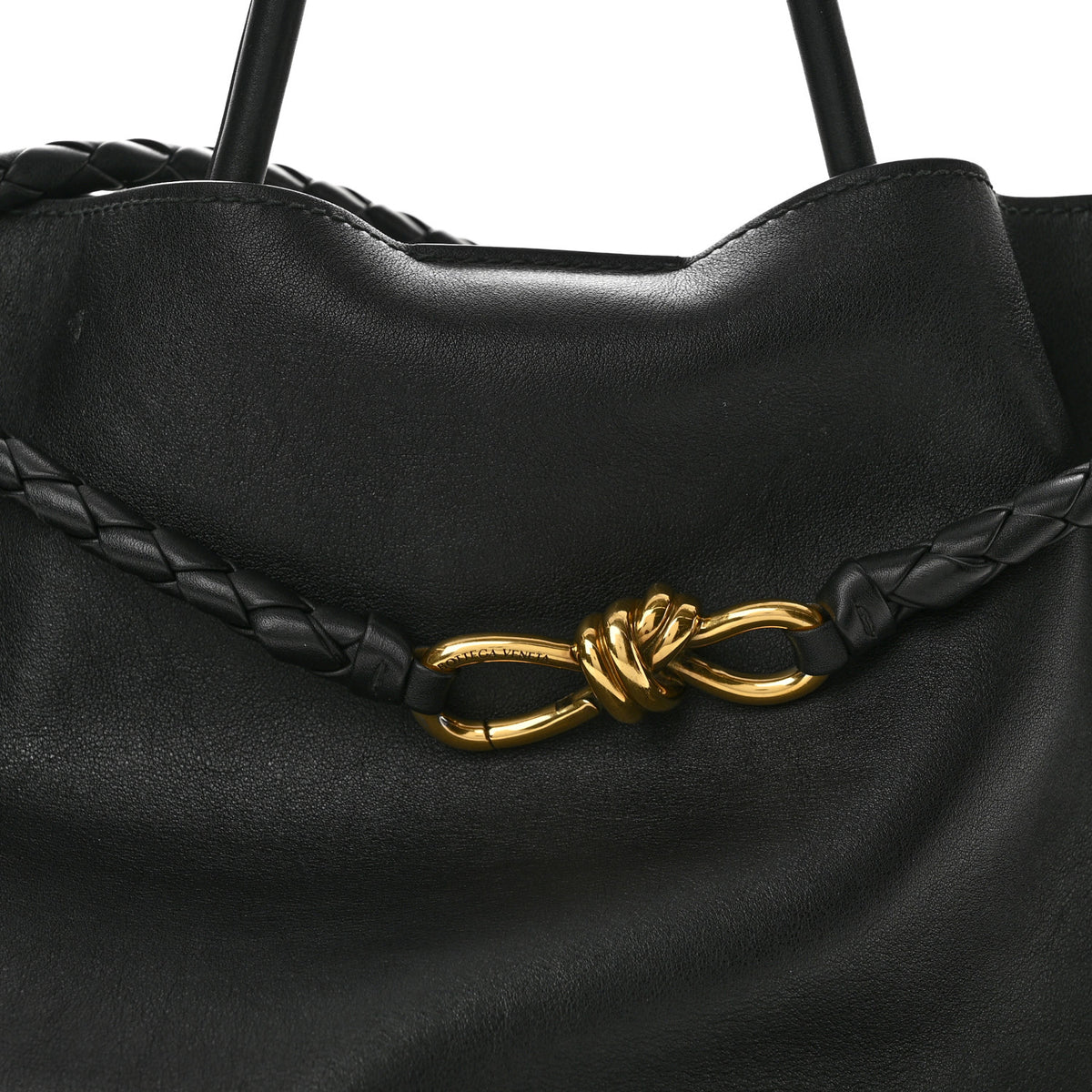 Silky Calfskin Large Andiamo Shoulder Bag Black