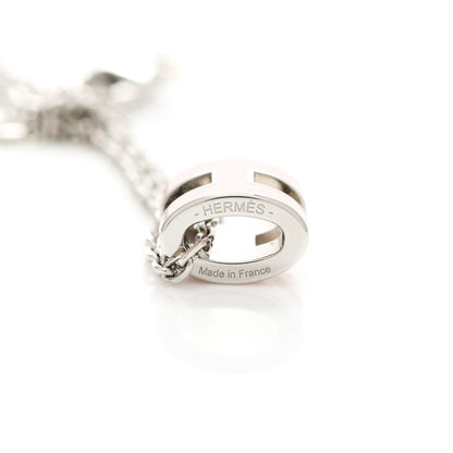 Hermes Palladium Mini Pop H Pendant Necklace Rose Dragee 4 of 5