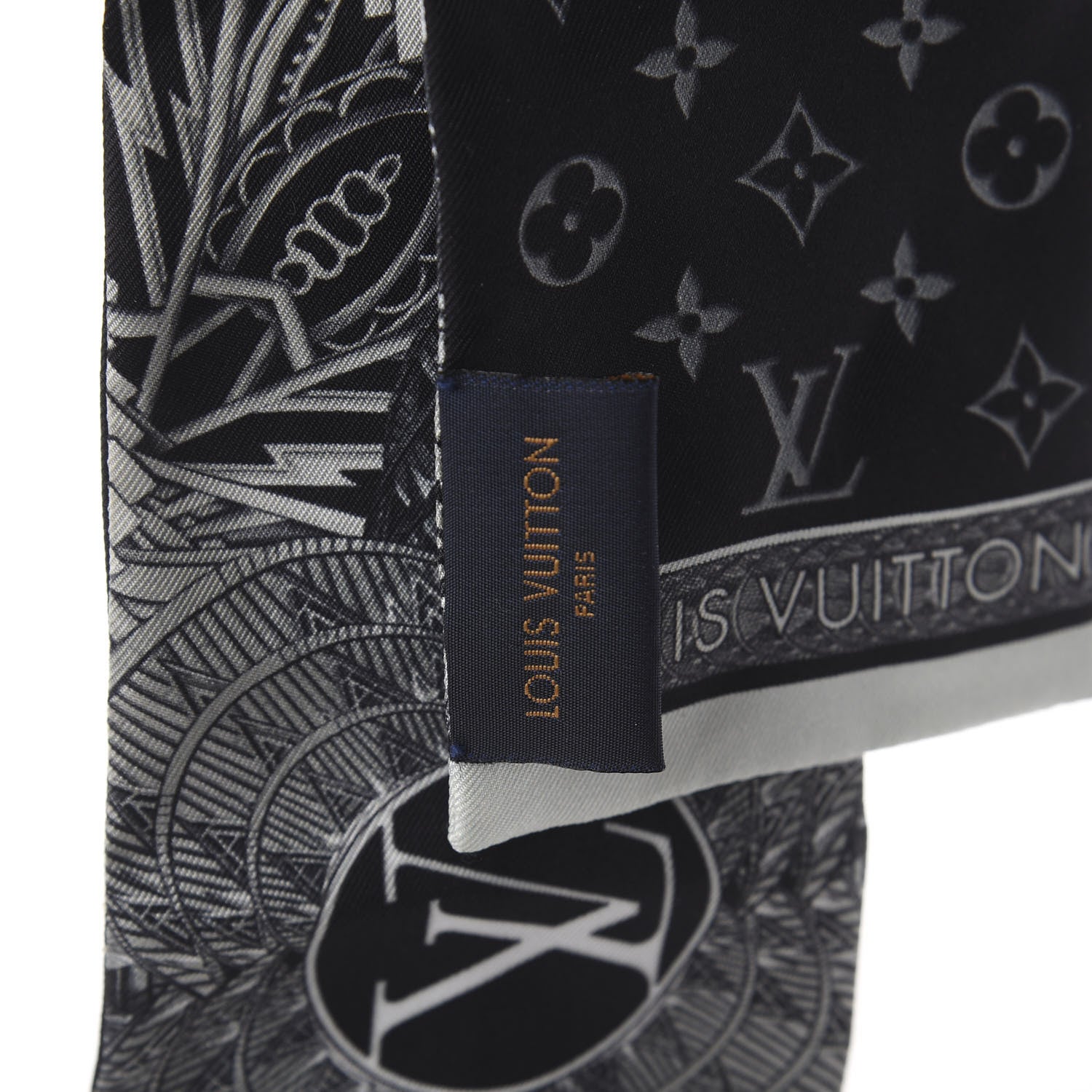 Louis Vuitton Silk Monogram Buildings Bandeau Black 2 of 2