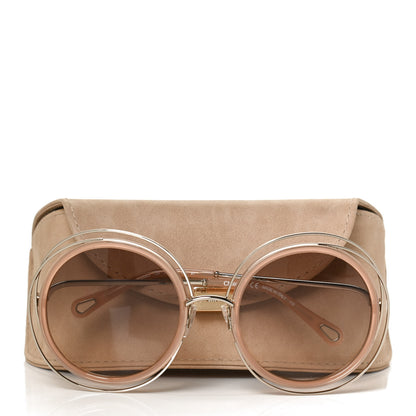 Chloe Oversized Round Carlina Sunglasses CE120SD Peach Pink 9 of 9