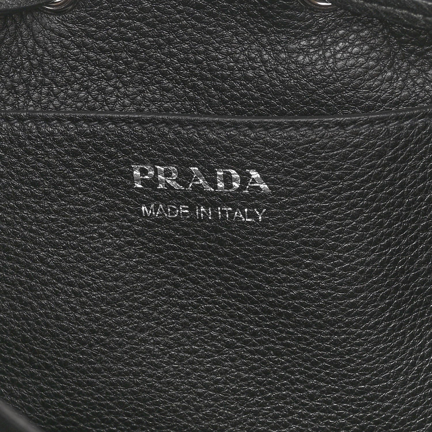 Prada Vitello Daino Soft Drawstring Bucket Bag Black 6 of 11
