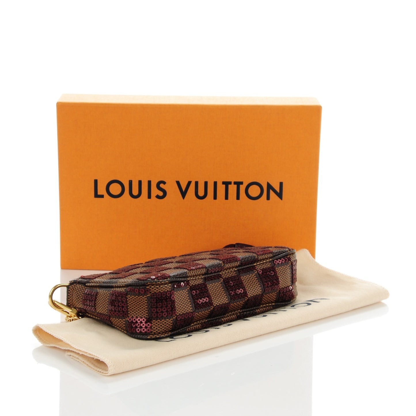 Damier Paillettes Mini Pochette Accessories Red