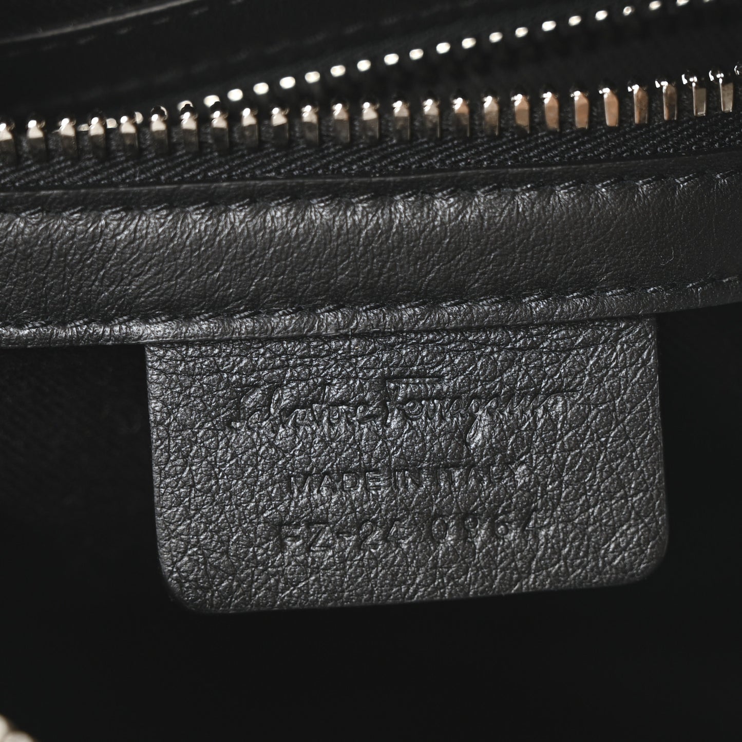 Calfskin Gancini Embossed Travel Crossbody Black