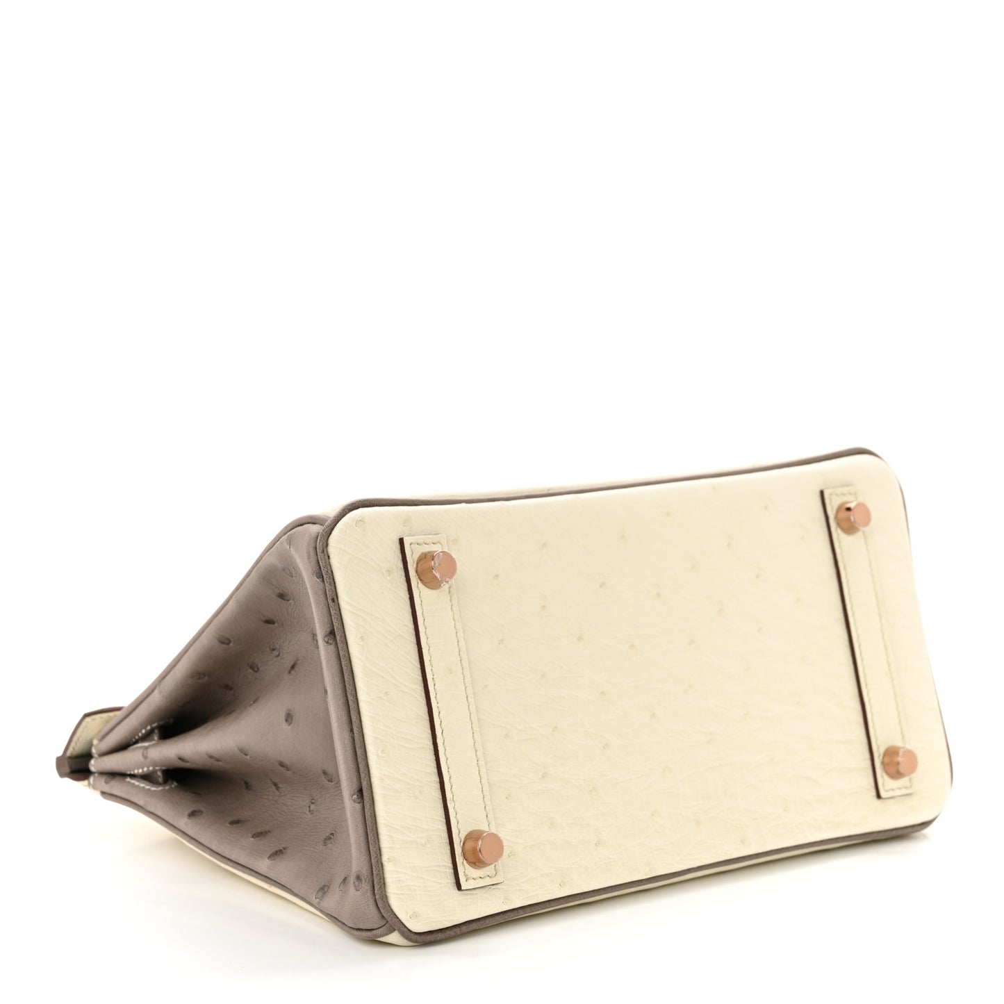 Ostrich Horseshoe Birkin 25 Beton Gris Tourterelle