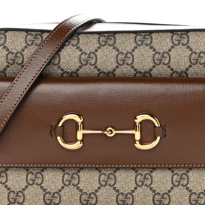 Gucci GG Supreme Monogram Small Horsebit 1955 Shoulder Bag Beige Brown Sugar 8 of 11