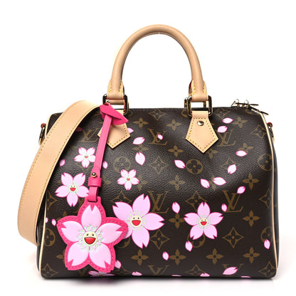 Louis Vuitton LV X TM Monogram Cherry Blossom Speedy Bandouliere 25 Sakura Brown 1 of 10