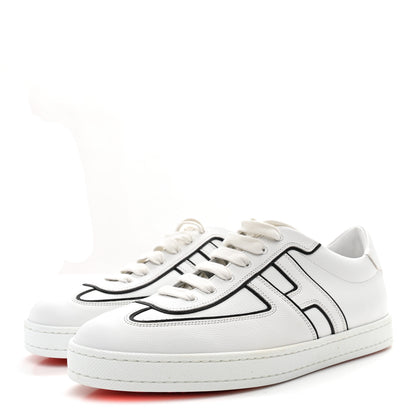Hermes Epsom Mens Boomerang Sneakers 42 White Black 4 of 10
