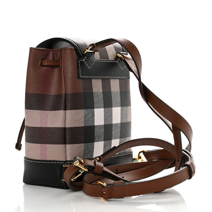 Burberry House Check Canvas Calfskin Micro Backpack Dark Birch Brown 3 of 9
