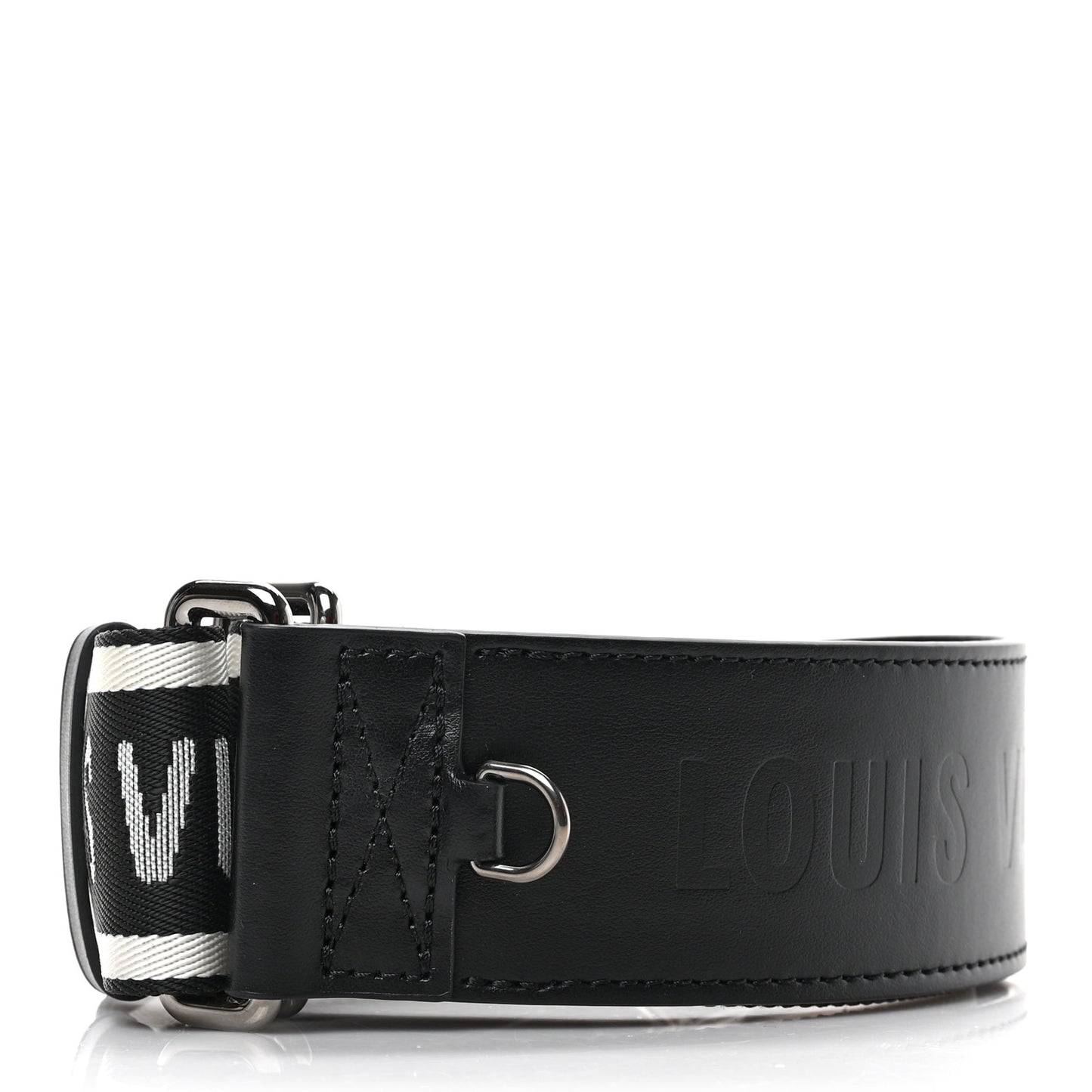 Nylon Jacquard Sporty Bandouliere Shoulder Strap Black