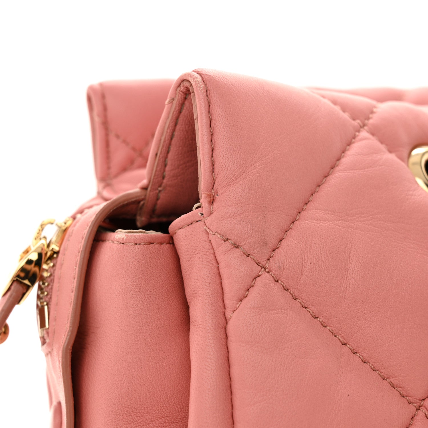 Salvatore Ferragamo Nappa Quilted Medium Ginette Shoulder Bag Pink 12 of 12