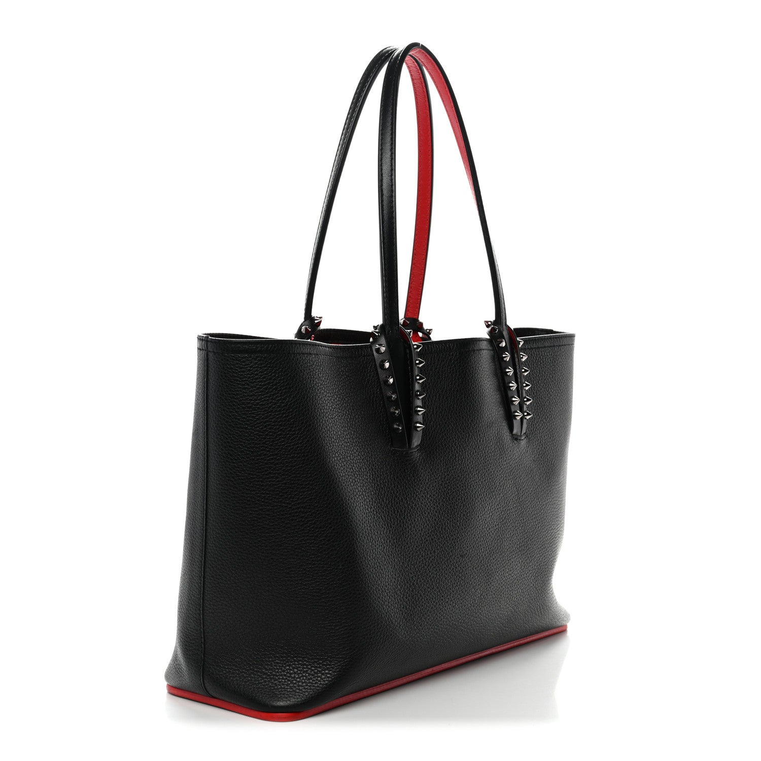 Christian Louboutin Calfskin Spikes East West Cabata Tote Black Black 4 of 14