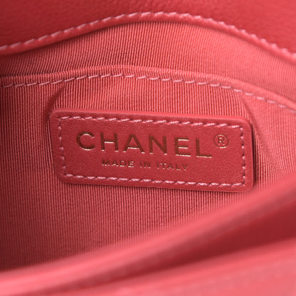 Chanel Calfskin Quilted Top Handle Flap Dark Pink 6 of 13