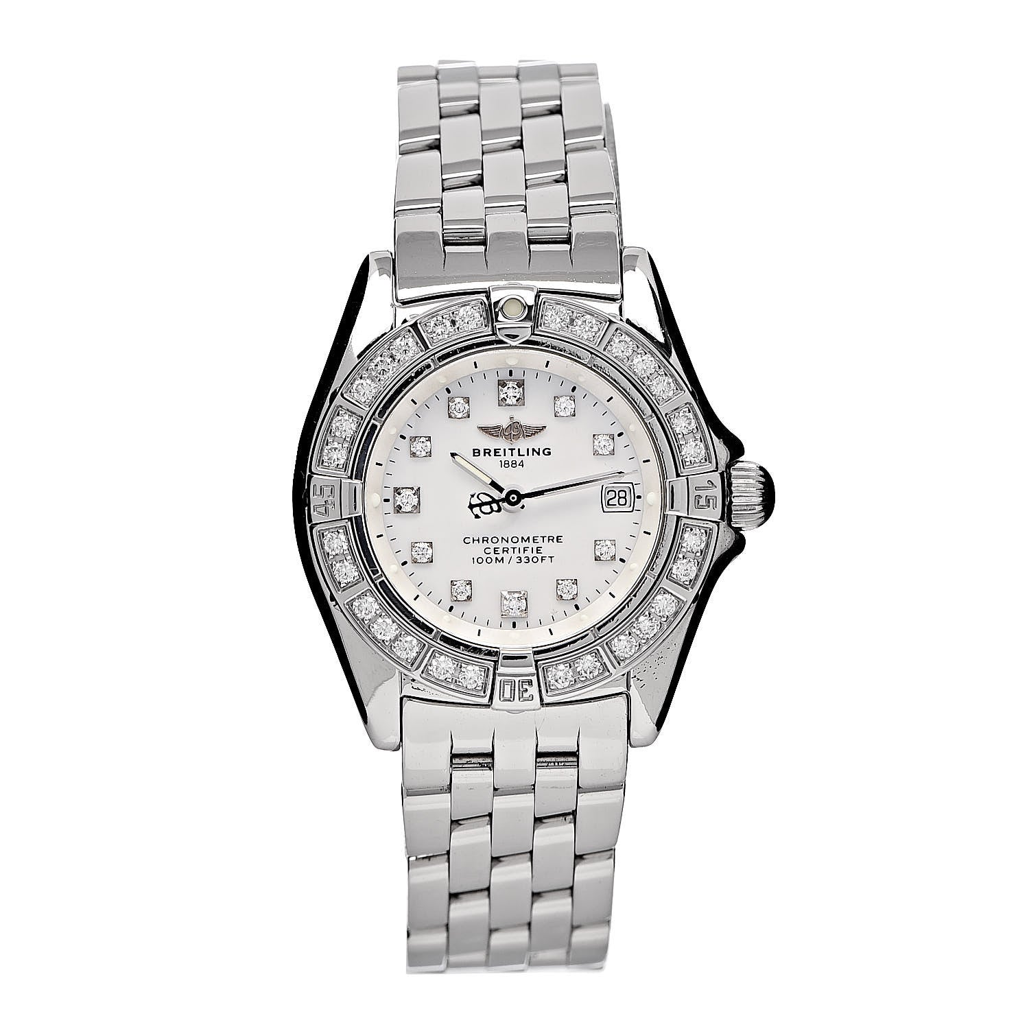 Breitling Stainless Steel Diamond Mother of Pearl 29mm Callistino Acie Quartz Watch A72345 1 of 5