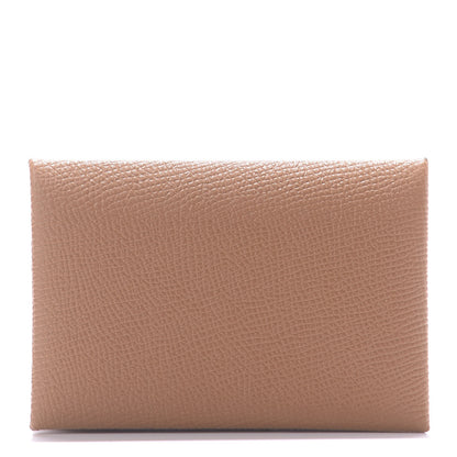 Hermes Epsom Calvi Card Case Gold 1 of 8