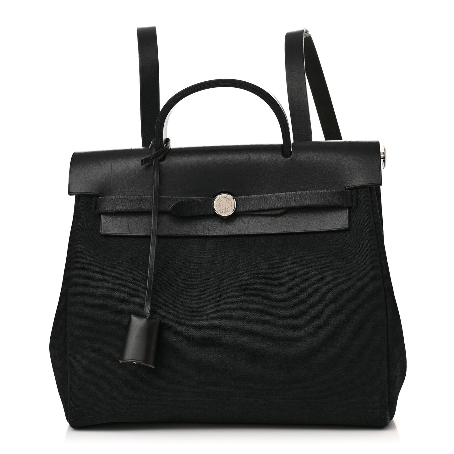 Toile Vache Calfskin Herbag 30 PM Backpack Black