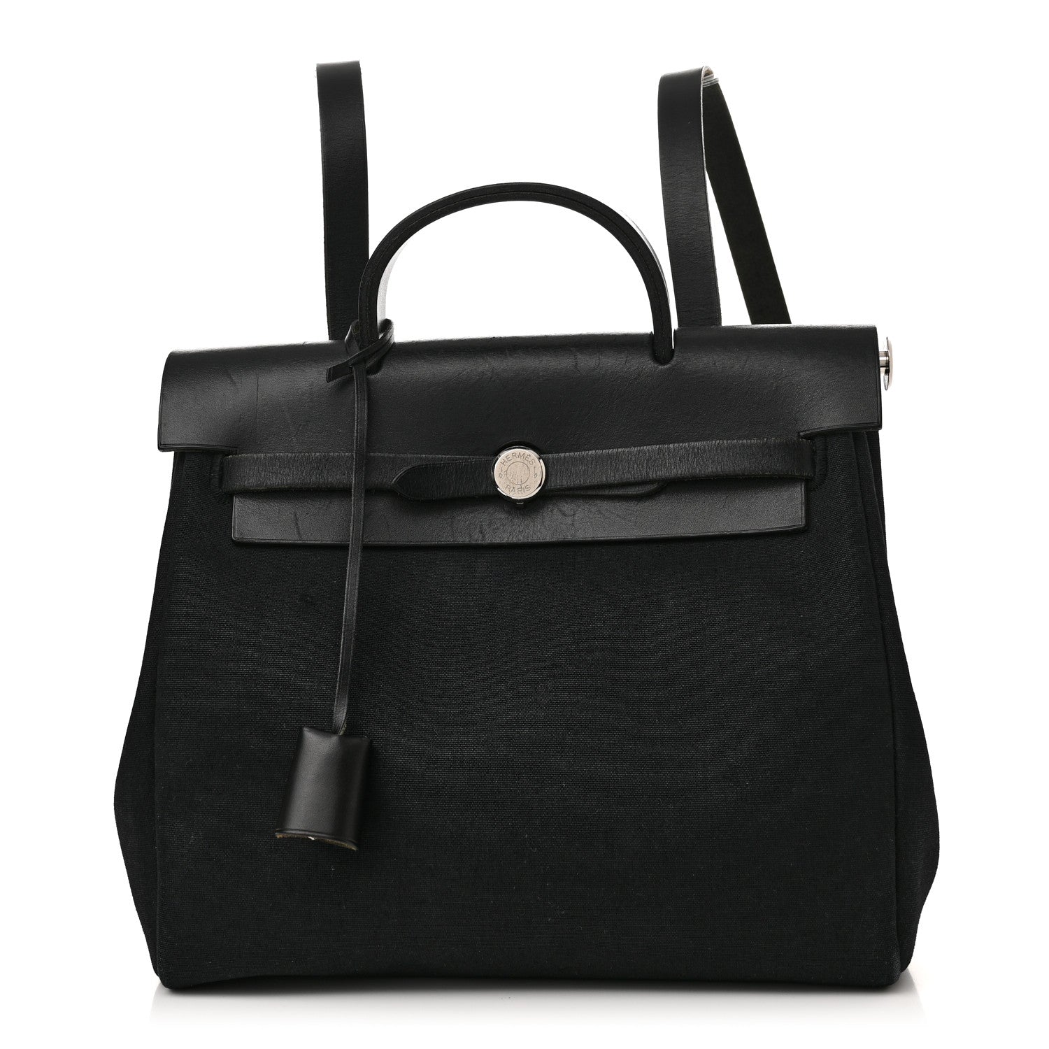 Hermes Toile Vache Calfskin Herbag 30 PM Backpack Black 1 of 11