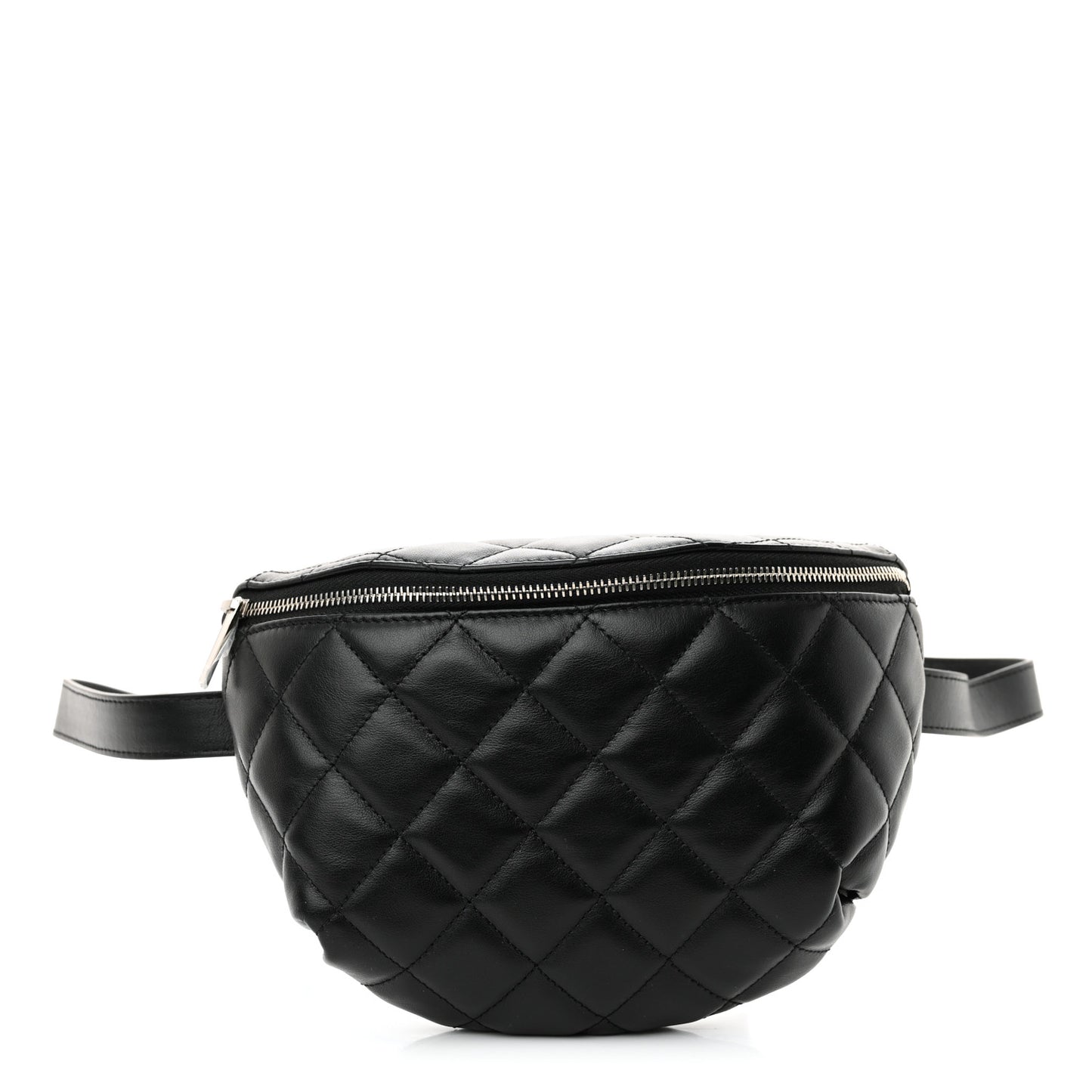 Calfskin Quilted Waist Belt Bag Black