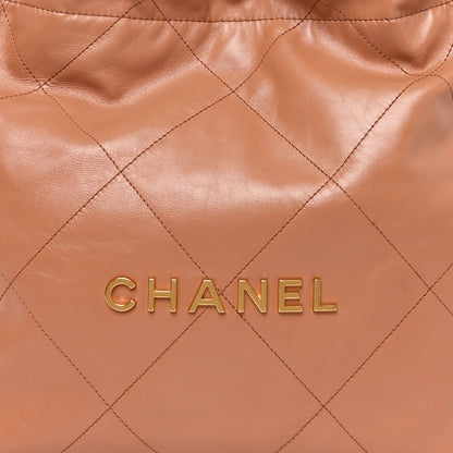 Chanel Shiny Calfskin Quilted Small Chanel 22 Beige 9 of 11