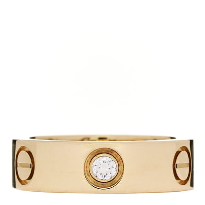 Cartier 18K Pink Gold 3 Diamond 5.5mm LOVE Ring 50 5.25 1 of 5