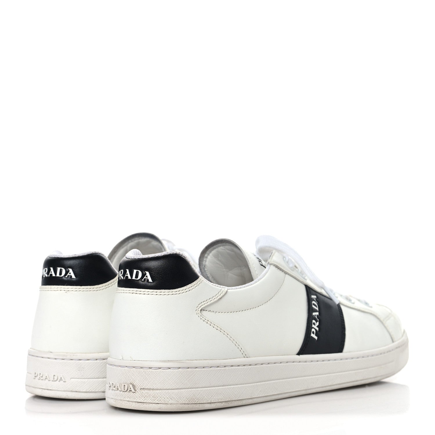 Prada Calfskin Mens Low Top Sneakers 9 White 5 of 8