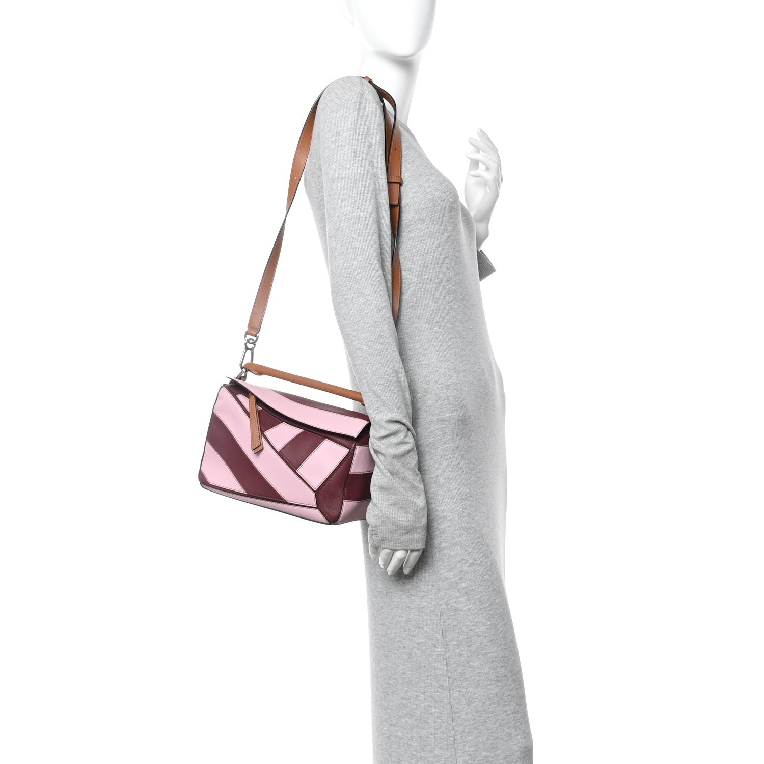 Loewe Calfskin Rugby Small Puzzle Bag Wine Pastel Pink 2 of 9