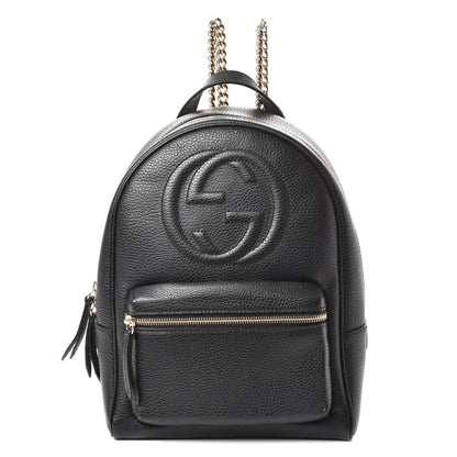 Gucci Pebbled Calfskin Soho Chain Backpack Black 1 of 7