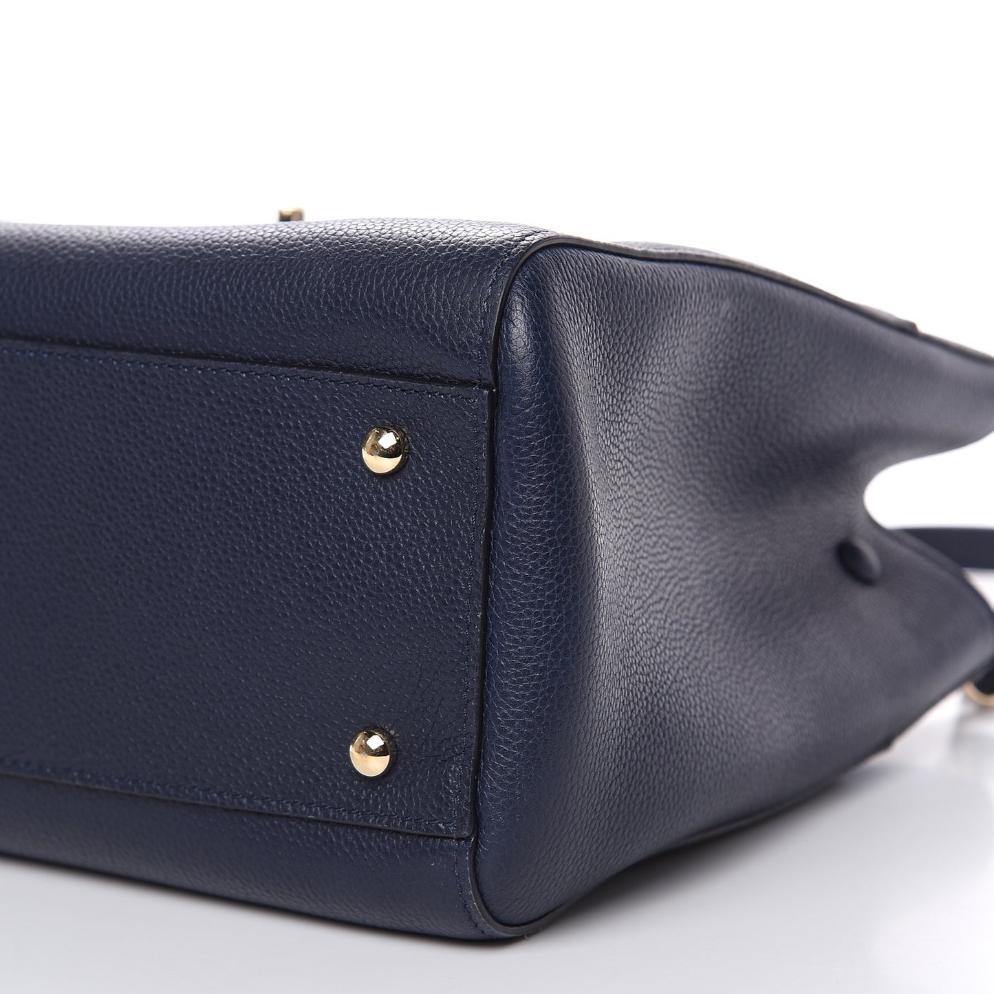 Grained Calfskin Small Neo Executive Shopper Tote Navy