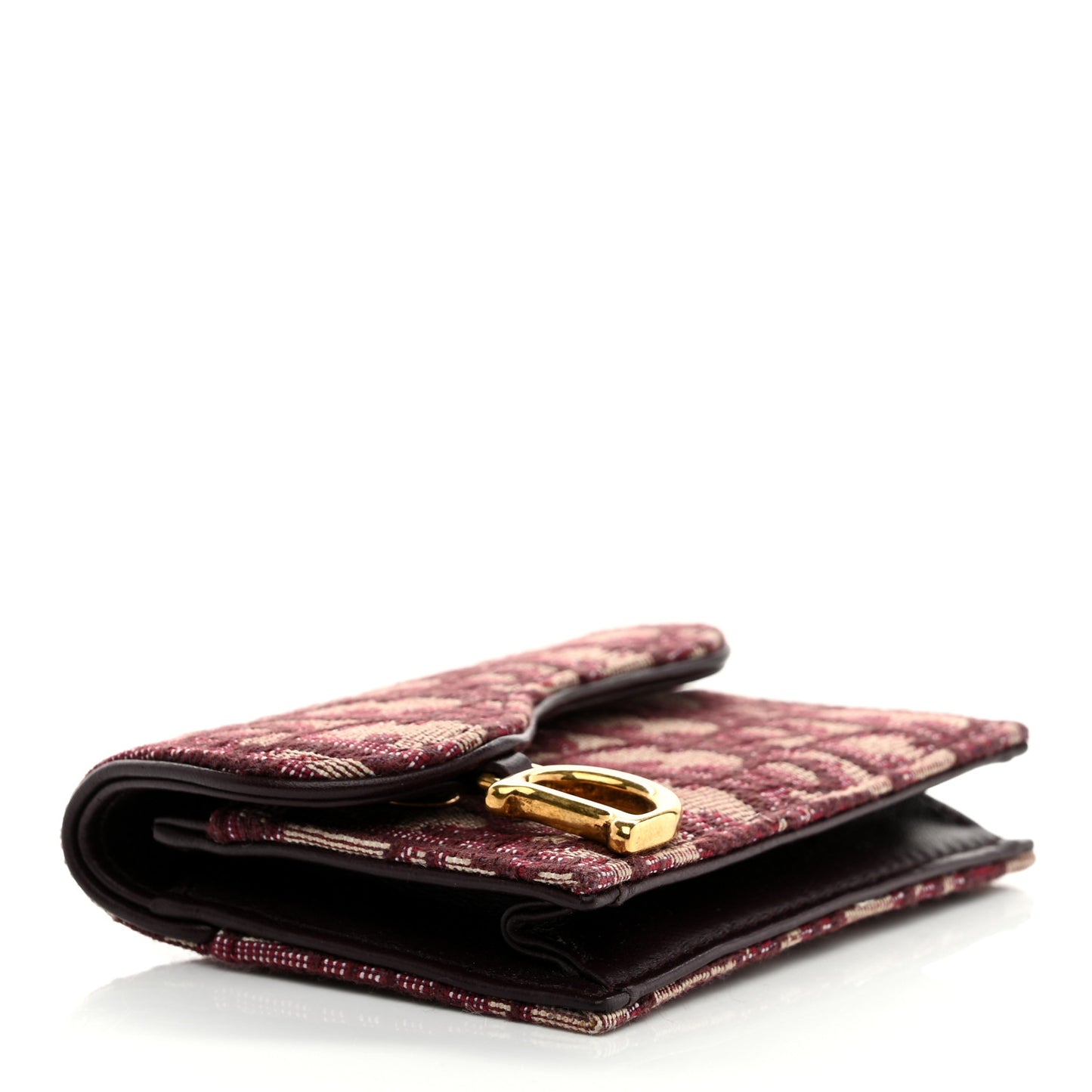 Oblique Saddle Card Holder Bordeaux