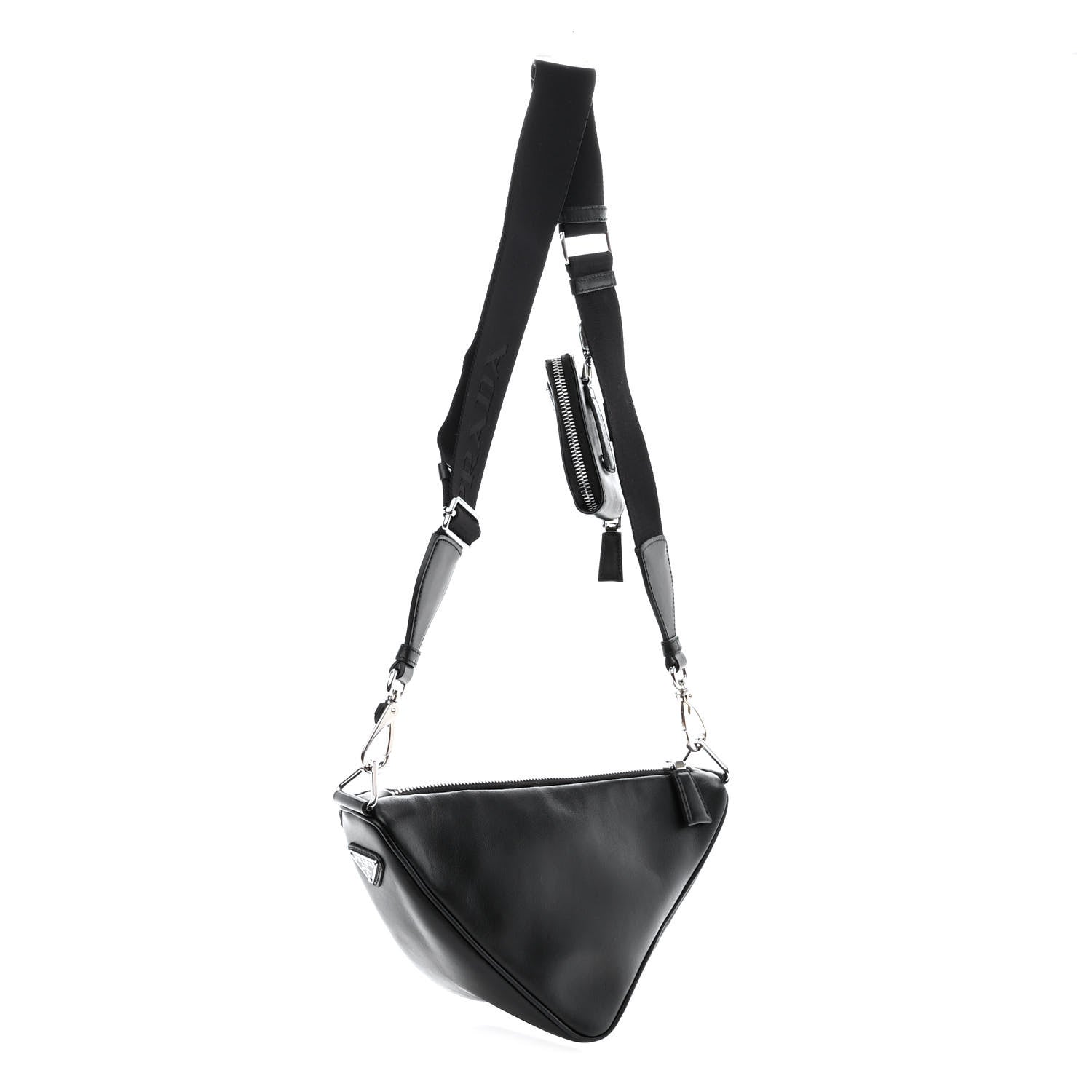 Prada Grace Lux Triangle Shoulder Bag Black 3 of 12