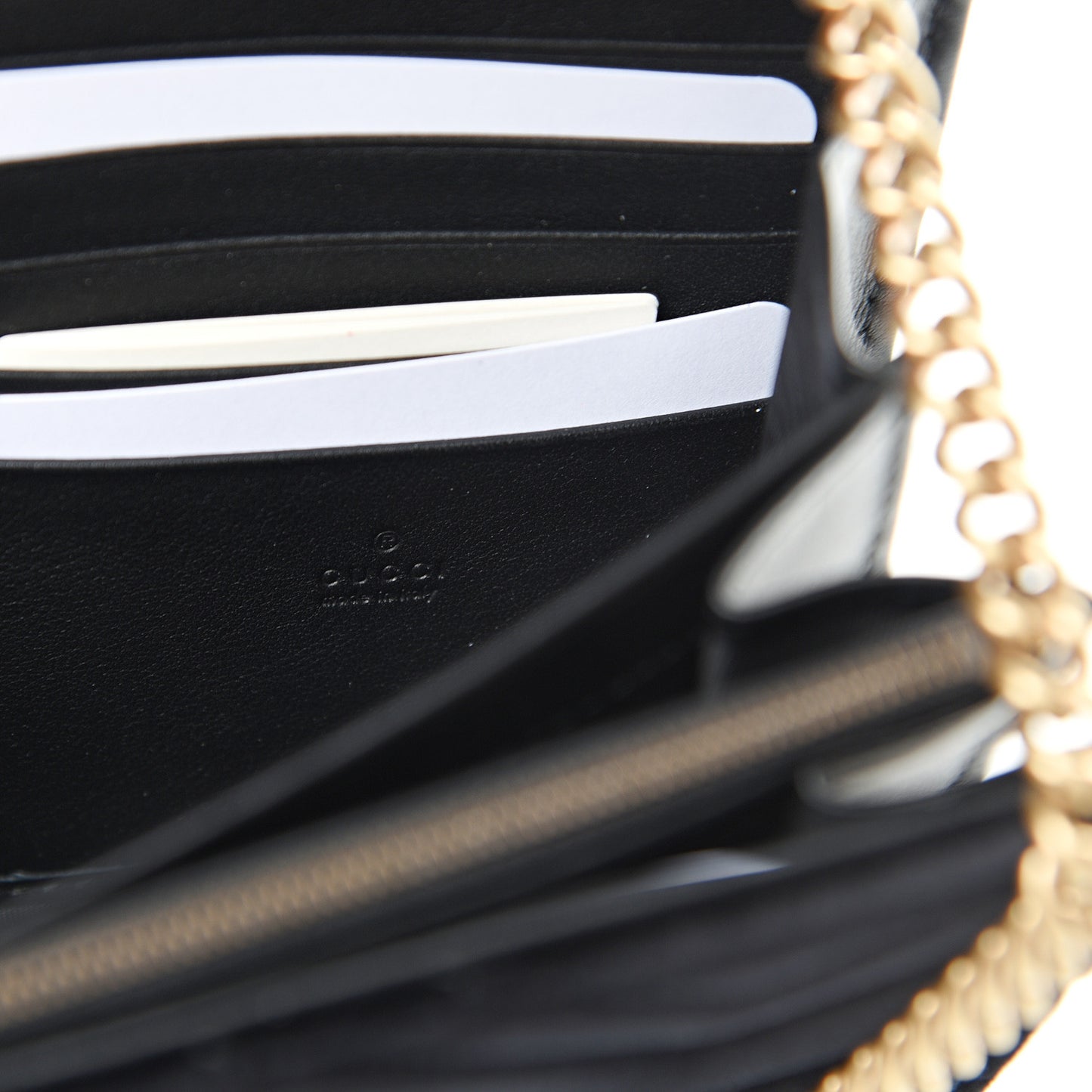 Velvet Matelasse GG Marmont Chain Wallet Black