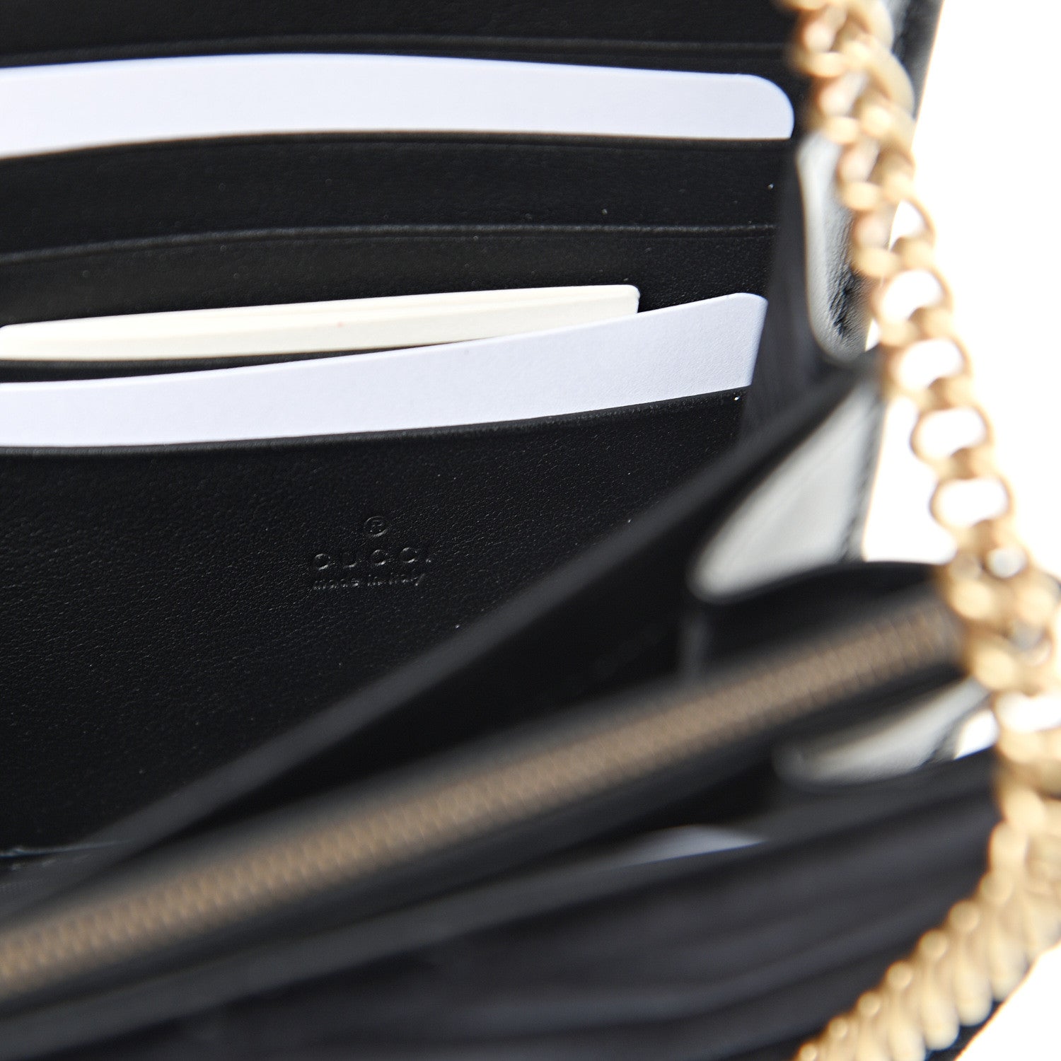 Gucci Velvet Matelasse GG Marmont Chain Wallet Black 5 of 10