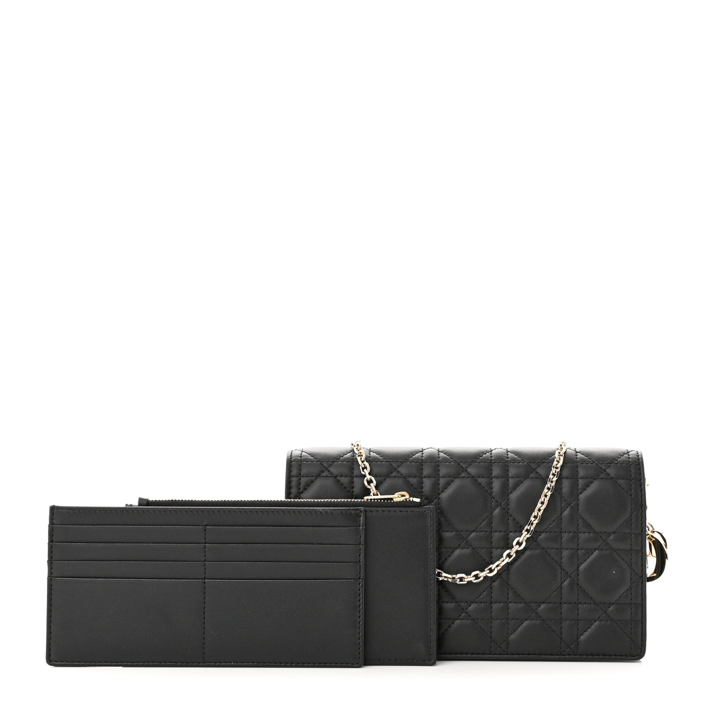 Lambskin Cannage Lady Dior Pouch Black