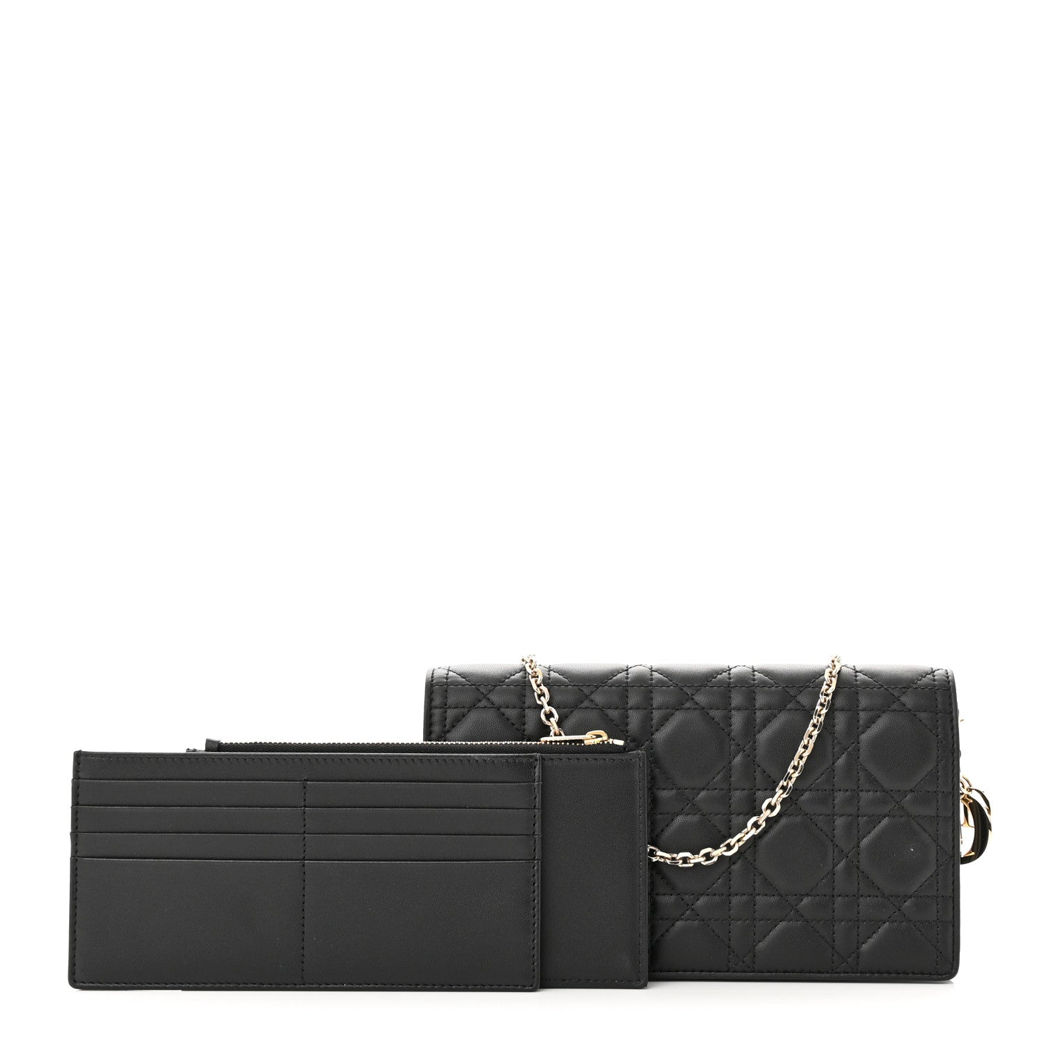Christian Dior Lambskin Cannage Lady Dior Pouch Black 1 of 12